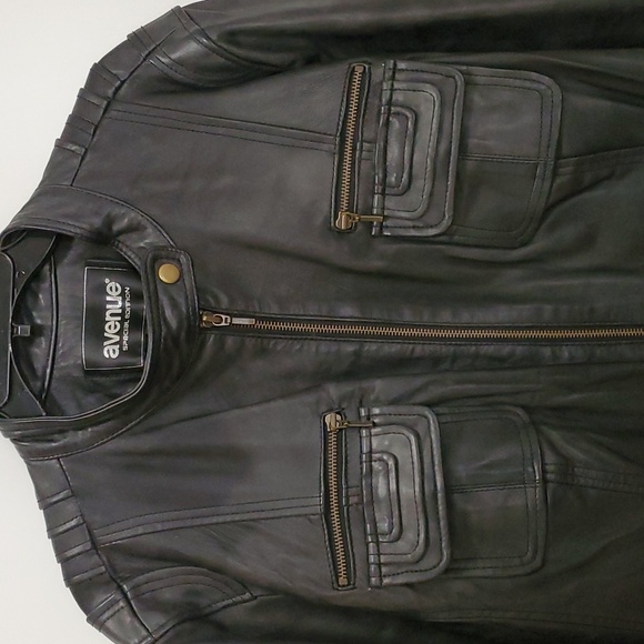 Soft Genuine Black Leather biker style jacket 22/24 - Picture 4 of 14